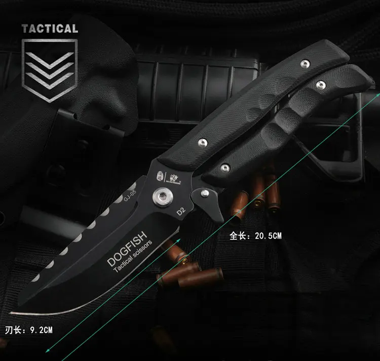 

OUTDOORS Outdoor Portable Survival Knife Multi Scissors D2 Steel With Kydex Hunting Camping knives Edc Tool Outdoor Tools