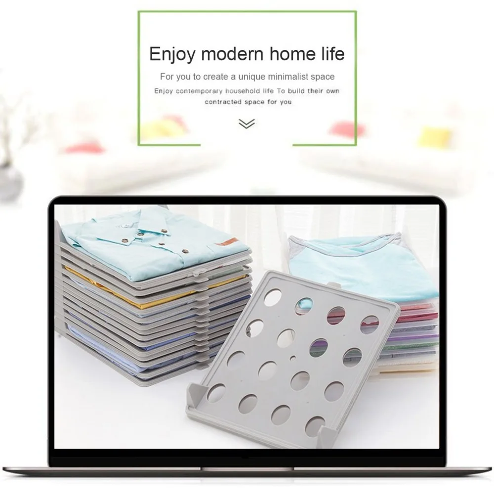 Multifunctional Durable Plastic Laundry Storage Fold Board Unique Clothing Shelves Stacked Organizer Tools | Дом и сад
