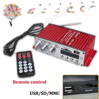 

2CH output power amplifier remote control SD card genuine high quality MP3 USB 12V car stereo audio amplifier 20WX2 RMS