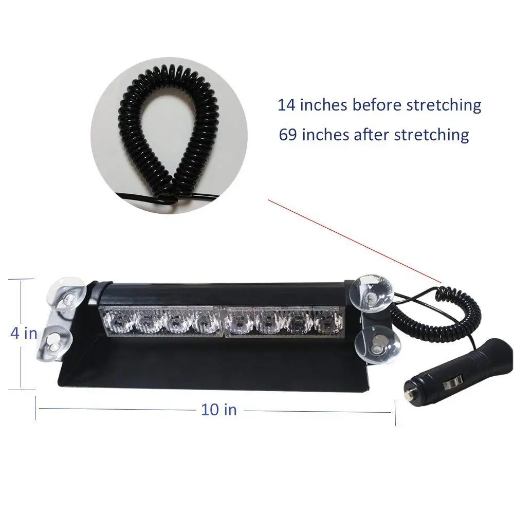 Car Truck Emergency Flasher Dash Strobe Warning Light Day Running Flash Led Police Lights 8 LEDs 3 Flashing Modes 12V Car Truck Emergency Flasher Dash Strobe Warning Light Day Running Flash Led Police Lights 8 LEDs 3 Flashing Modes 12V