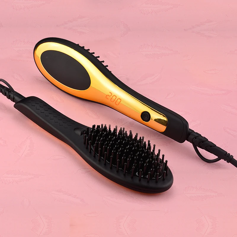 Buy Mini LCD fast Hair Straightener brush comb electrical hair straightening