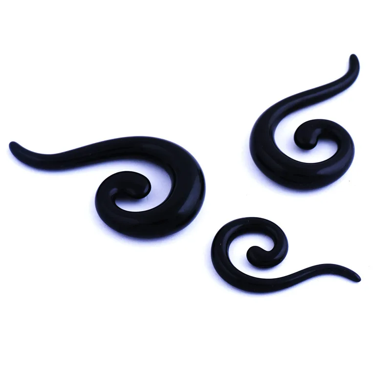 

Hot sale 2pcs Acrylic Spiral Ear Plug Gauges Fake Ear Tapers Stretching Plugs And Tunnel Expanders Body Piercing Body Jewelry
