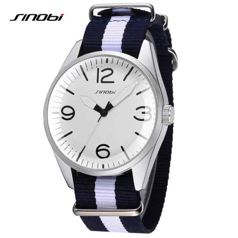 

SINOBI Sport Outdoor Men'S Waterproof Quartz Wrist Watch Military Sports Nylon Strap Unisex Army Style Watch Homme Reloj AB2168