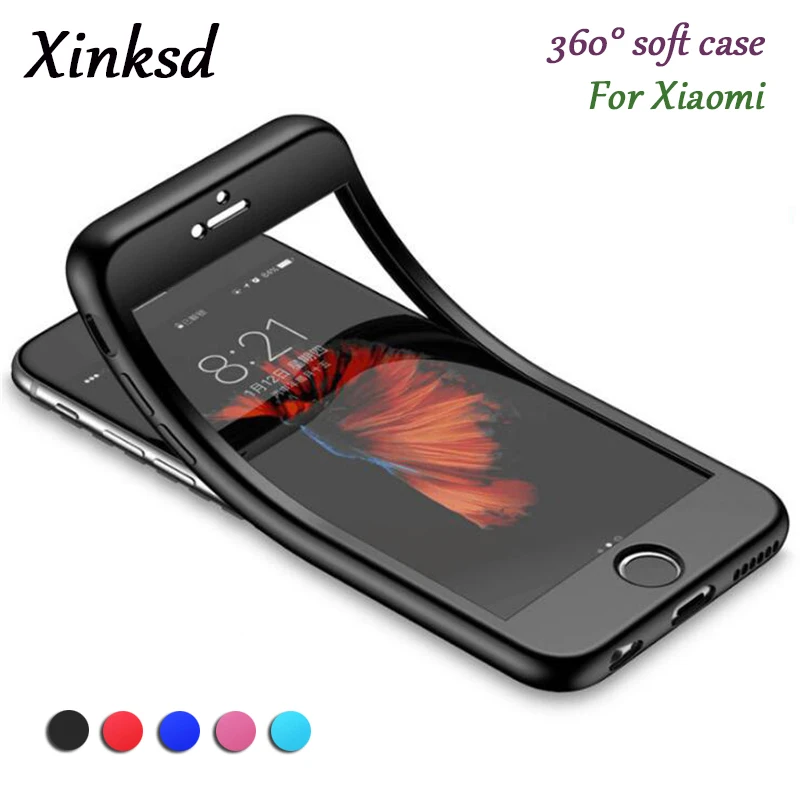 

360 Full Cover Phone Case For Xiaomi Redmi Note 5 6 Pro 4X 5A prime 5 plus Mi 8 SE 6X A2 A1 5X Soft TPU Case Silicone Protection