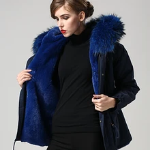 Сексуальное черное пальто с натуральным лисьим лайнером армейского зеленого цвета, высококачественное зимнее пальто-парка, китайская куртка с меховым капюшоном, поставщики