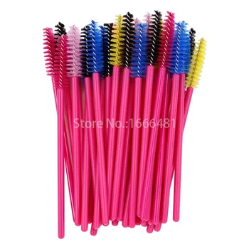 

200pcs/lot Nylon Disposable Mascara Wands Lashes Makeup Brushes Rose Pink Color