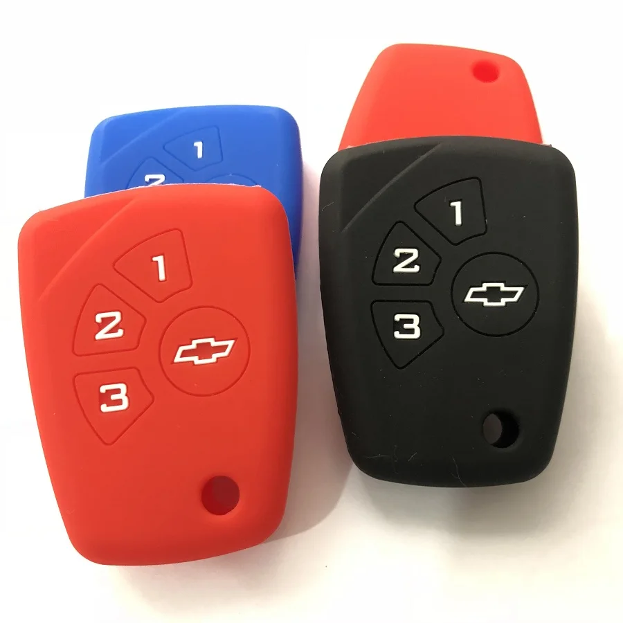 

Fit For Chevrolet Volt Aveo Sonic Cruze Spark Onix Silverado 4 Button Silicone Remote Key Cover Protect