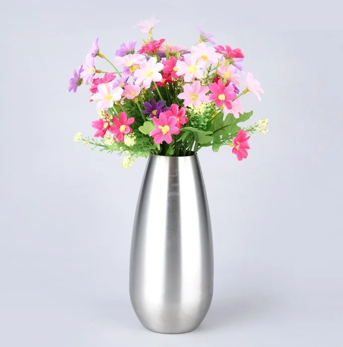 Modern Minimalist Stainless Steel Flower Vase Decor Tabletop Metal