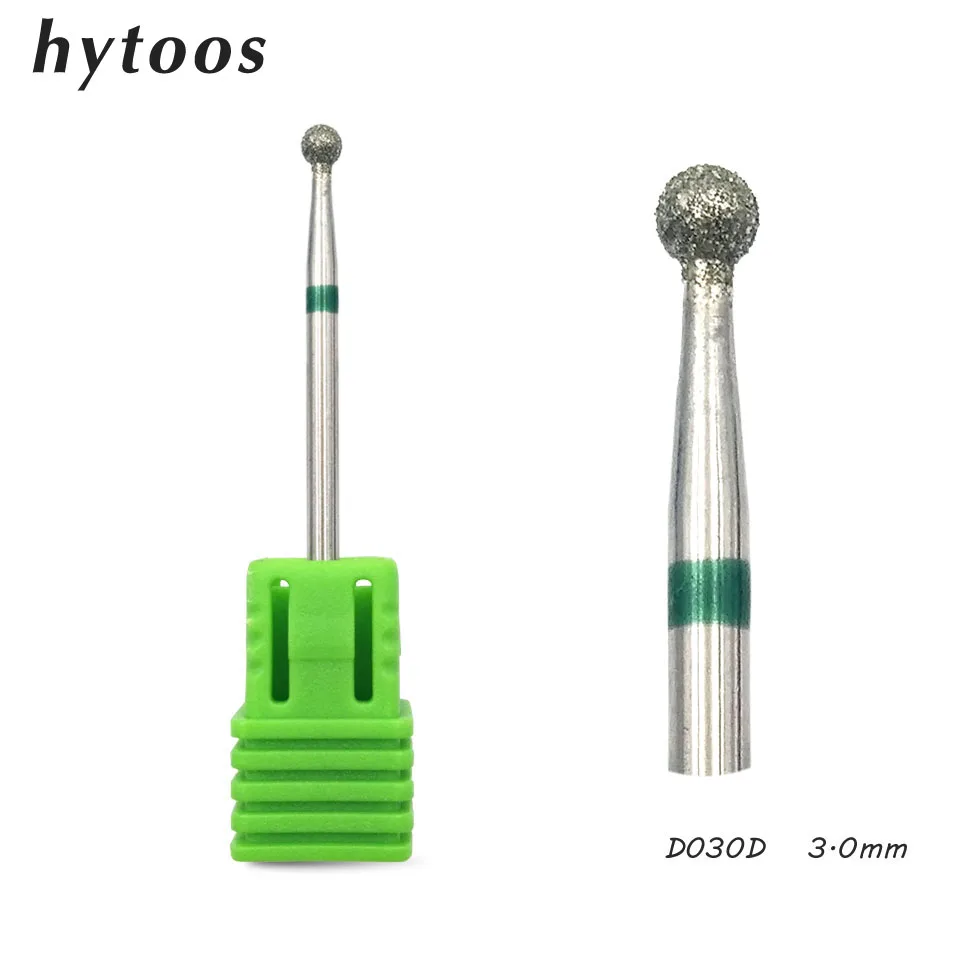 

HYTOOS 3mm Ball Diamond Nail Drill Bit 3/32" Rotary Burr Cuticle Clean Bits Manicure Cutters Drill Accessories Nail Tool-D030D