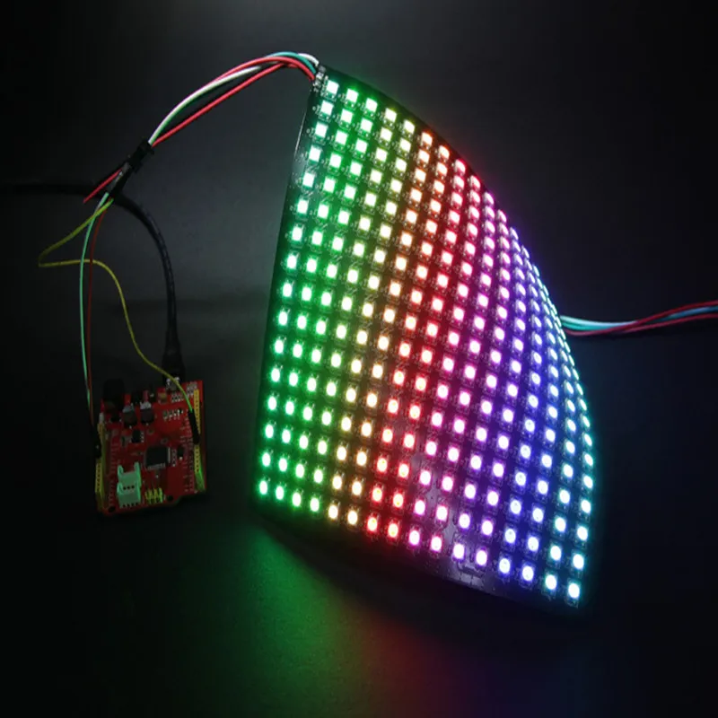 Гибсветодиодный светодиодная мини матрица P10mm 16*16 пикселей 256led s ws2812 WS2812b