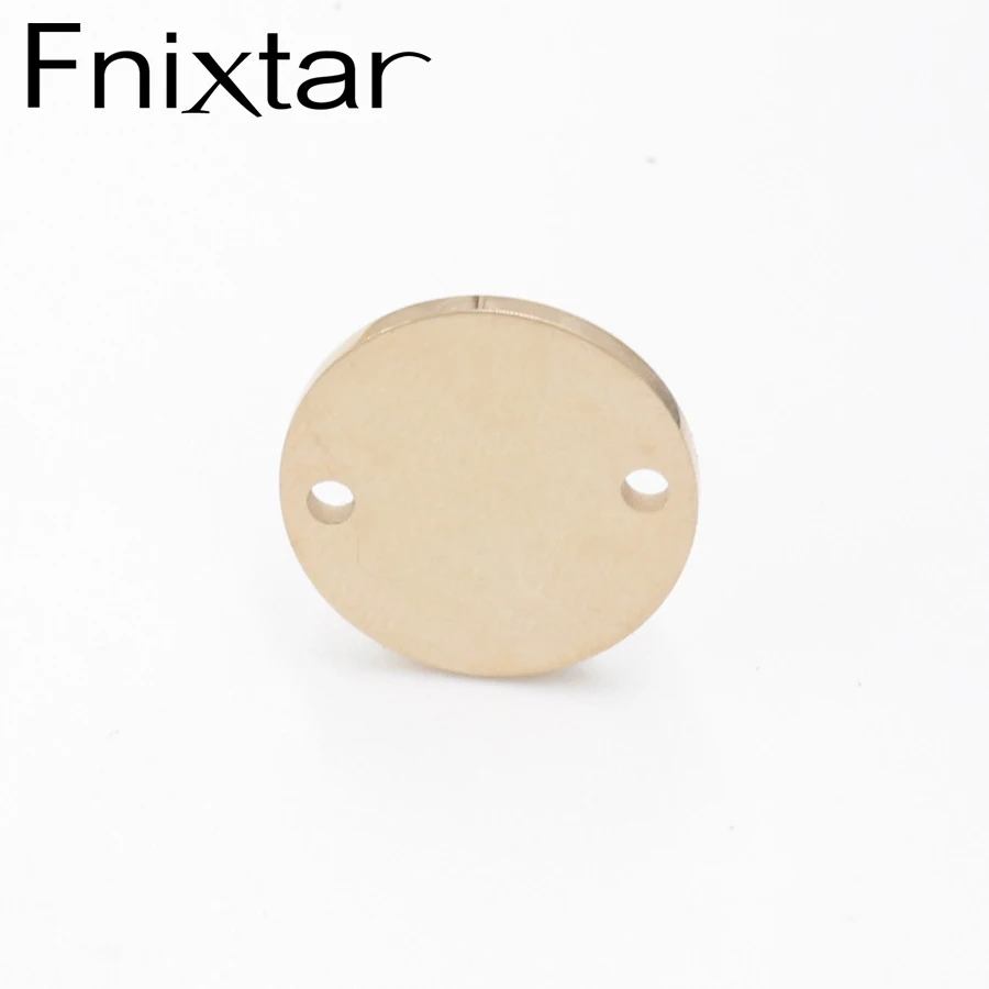 Fnixtar 20pcs 8-25mm Rose Gold Color Mirror Polished Stainless Steel Round Disc Charms Connector DIY Bracelet Charm