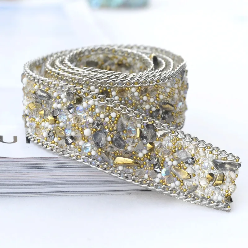 

DIY hot drilling lace clothing accessories accessories rhinestone chain net drill strip drill hand seam drill designer