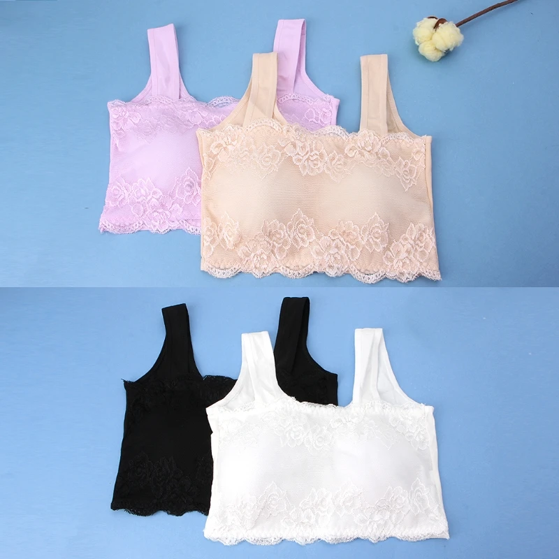 

Kids Bras Teenage Underwear Lace Training Bras Young Girls Children Puberty Sponge pad Bra