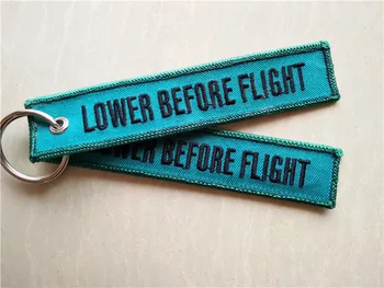 

Lowered Before Flight Aircraft Fabric Embroidery Keychian Key Tags