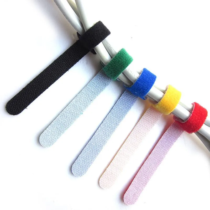 

SIANCS 10pcs Nylon Sticky Cable Ties Wire Strap cord Wrap Fastening Management Magic Self Adhesive Tape Wire Holder Organizer