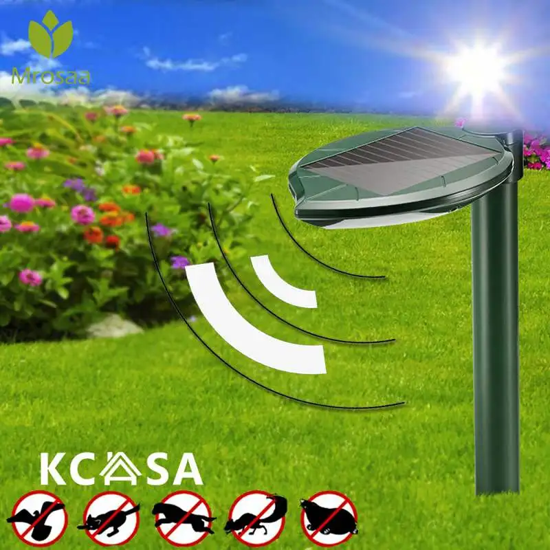 

Fashion Garden Supplies Pest Control Products Solar Power Acoustic Wave Vibration Animal Birds Mouse Snakes Repeller Garden 200m