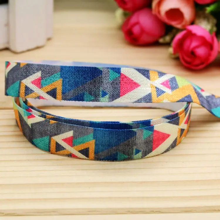 

5/8'' Free shipping Fold Elastic angle printed headband headwear hairband diy decoration wholesale OEM H5164