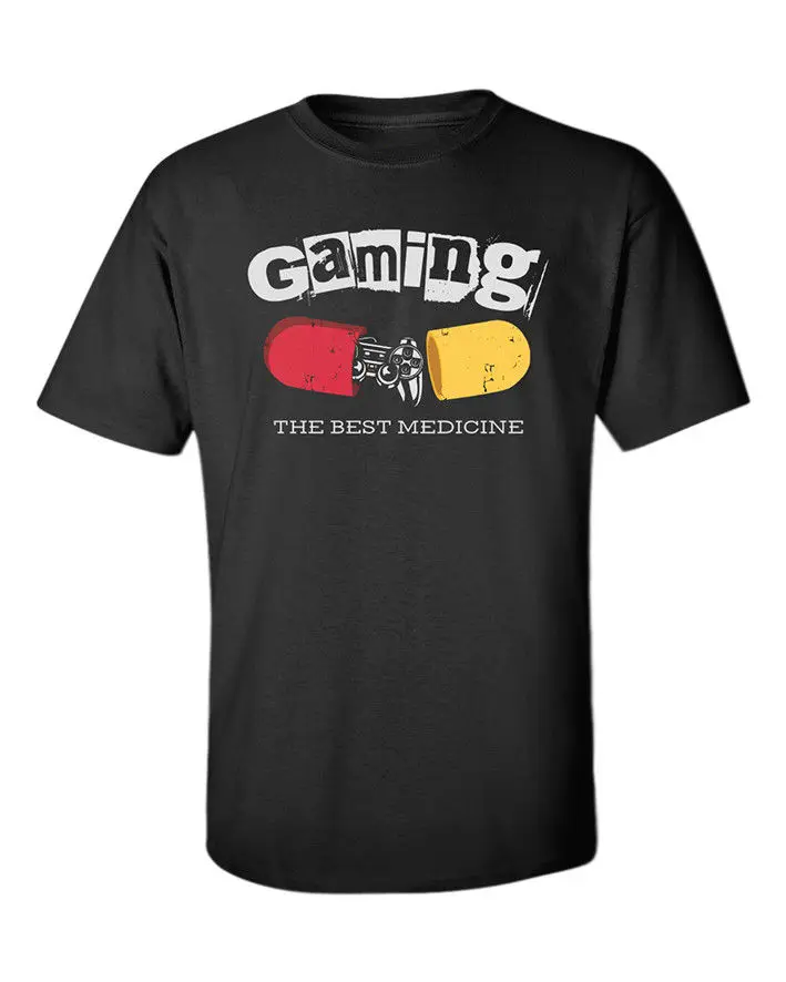 Gamer Drole Repetition Citation Medecine Jeux Video Pvp Jeu En Ligne Homme 19 Nouveau Decontracte A Manches Courtes Hommes Cool T Shirts Hauts Chemise Aliexpress