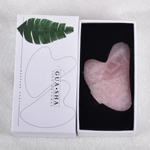 Gua Sha Набор подарочных коробок для инструментов, натуральный розовый кварц, драгоценный камень для спа-иглоукалывания, выскабливающий камень, нефрит, исцеляющий драгоценный камень, массаж