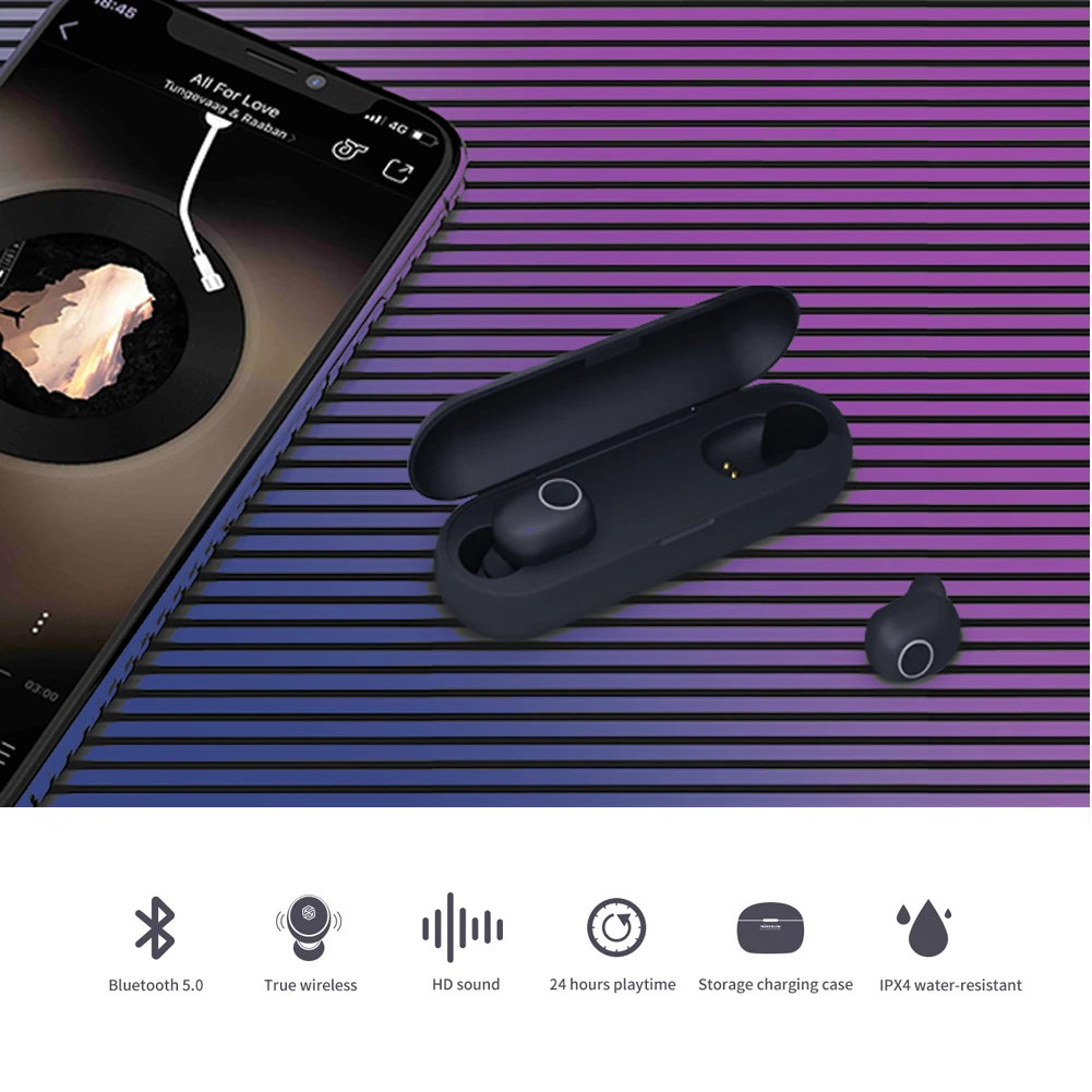 Беспроводные TWS Mini True Bluetooth наушники Близнецы стерео наушники-вкладыши Басс Игровые наушники водонепроницаемые спортивные наушники Новинка