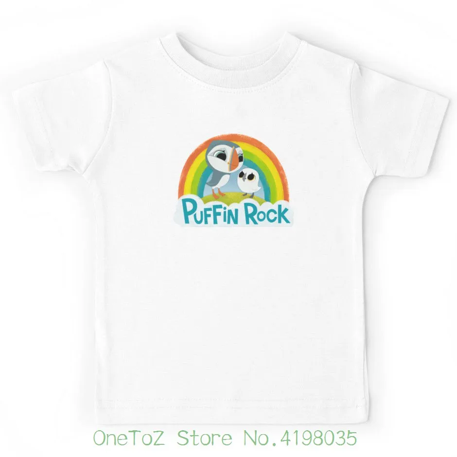 

New Puffin Rock Logo Kids Youth T-shirt Size Xs - Xl Shirts Summer Short Sleeve Novelty