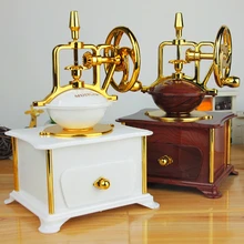 Новая имитация дерева рукоятка ювелирные изделия музыкальная шкатулка античный вид кофе машина Механическая Музыкальная Коробка Подарок на день Святого Валентина музыкальные шкатулки