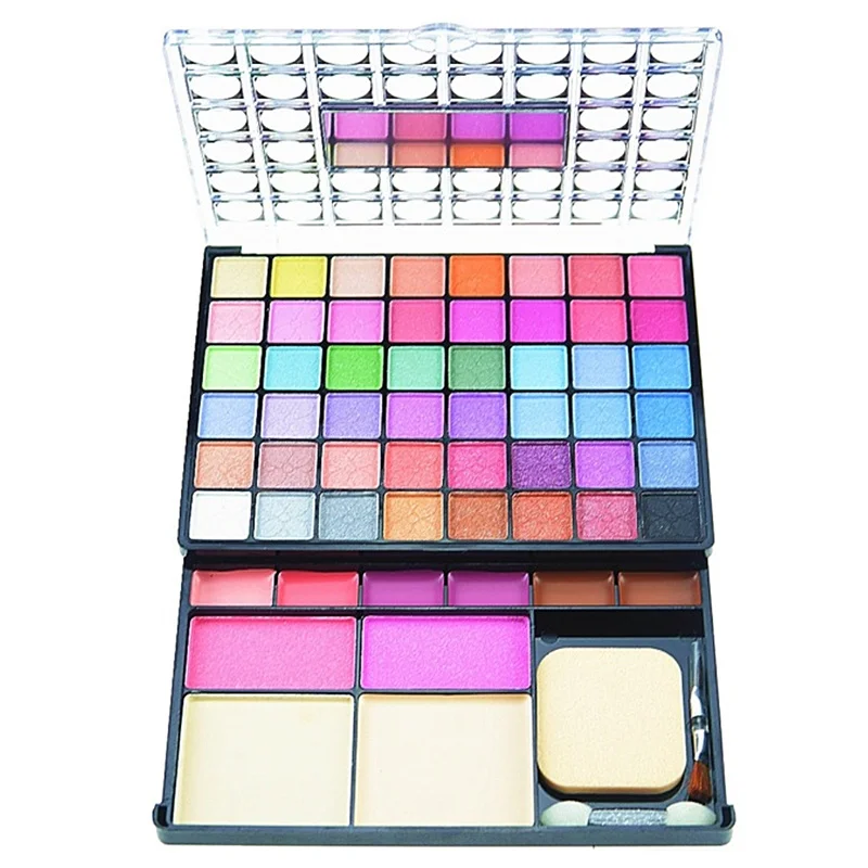 

48 Color Eyeshadow Pallete 6 Color Lip Gloss 2 Foundation Face Powder Cake Makeup Kit Professional Make Up Set Cosmetic Tools