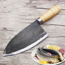 New EDC Utility kitchen knife Very sharp Tungsten steel clamp steel Handmade knife 25cm Rosewood Meat Slicing chef knife tools psrk very sharp mini handmade forged damascus steel high quality steel hunting knife edc tools with excellent leather sheat