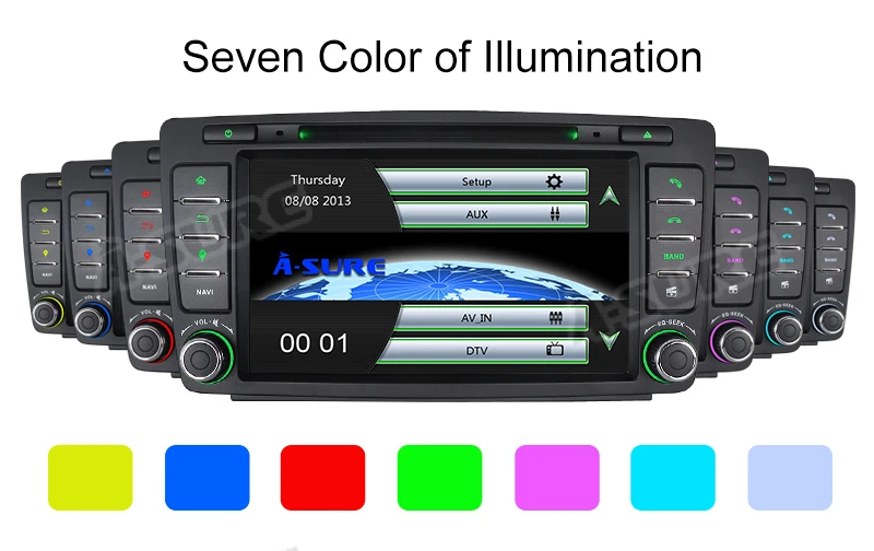 Excellent A-Sure 2 Din 7 Inch Car Radio DVD player Stereo GPS Navigation For SKODA Octavia Yeti Fabia 2009-2013 Bluetooth RDS CANBUS 15