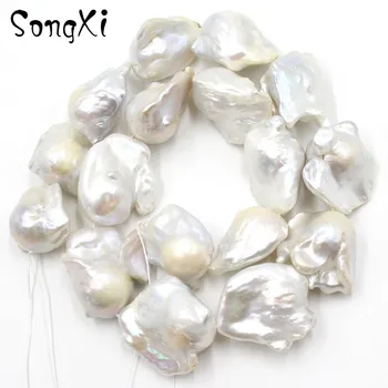 

Natural Irregular 14-28mm White Baroque Pearl Beads For Jewelry Making Diy Necklace Bracelet Fashion Women Accessories Wholesale