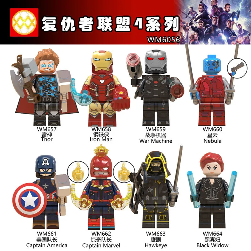 

Endgame Legoings Minifigured Thanos Thor Iron Man Cap Marvel Black Widow Ronin Avengers 4 Bouwstenen Speelgoed Voor Kinderen