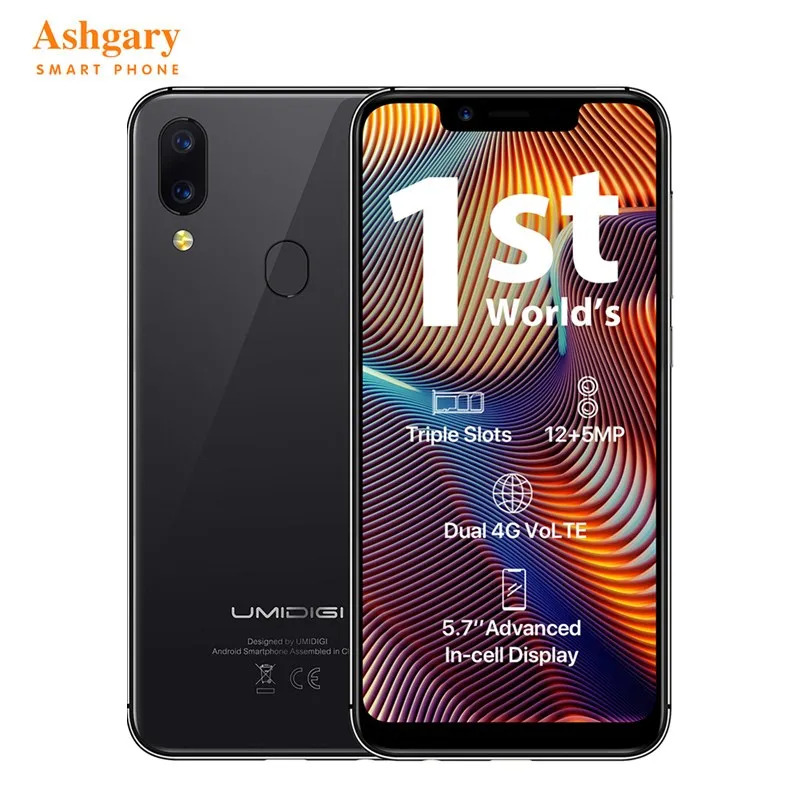 UMIDIGI A3 Pro 4G Smartphone 5.7 Inch Android 8.1 MTK6739 Quad Core 1.5GHz 3GB RAM 32GB ROM 12.0MP 3300mAh Mobile Smartphone