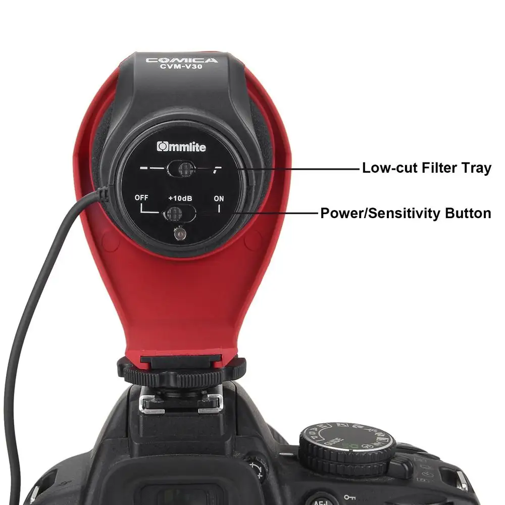 Commlite CVM V30 R Профессиональный DSLR конденсаторный микрофон для видеоинтервью камеры