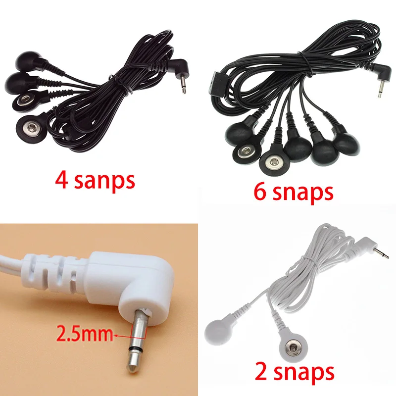 

DC 2.5mm plug Low-frequency Physiotherapy cable 2/4/6 snap 3.5mm Electrode Wire for electrotherapy Replacement electrode pad