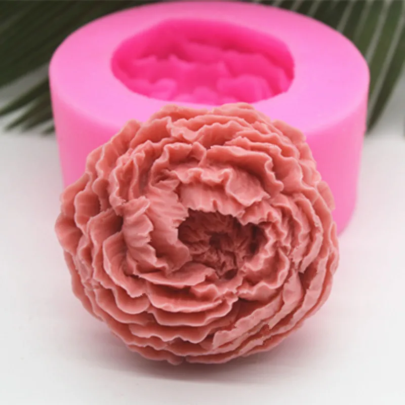 3D Peony Vent Clip Chocolate Mould Cake Decorative mold Gypsum Decoration Craft Making Tool Handmade Flower Soap Silicone mold