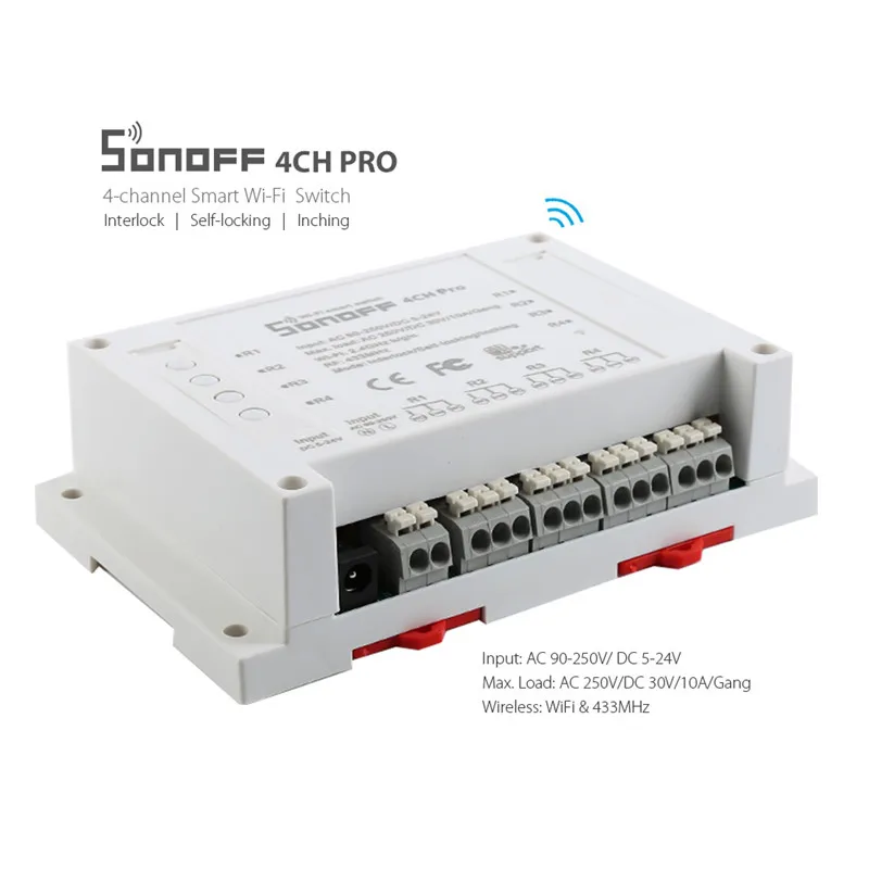 imágenes para Nueva ITEAD Sonoff 4CH/Pro 4 Gang Inalámbrico de Montaje de Control WIFI Smart Switch Home Light Alexa Remoto Domótica 10A/2200 W imágenes para Nueva ITEAD Sonoff 4CH/Pro 4 Gang Inalámbrico de Montaje de Control WIFI Smart Switch Home Light Alexa Remoto Domótica 10A/2200 W