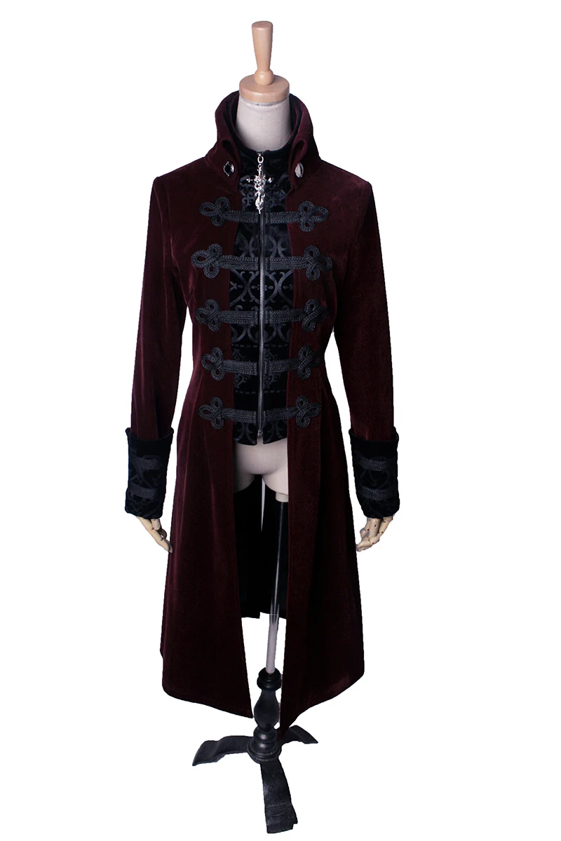 Панк готический винтажный Благородный Великолепный тисненый Викторианский пиджак стимпанк осень зима приталенная верхняя одежда куртки