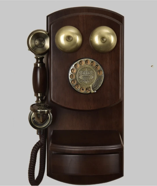 

Solid wood Fashion rotating antique rustic vintage telephone home phone