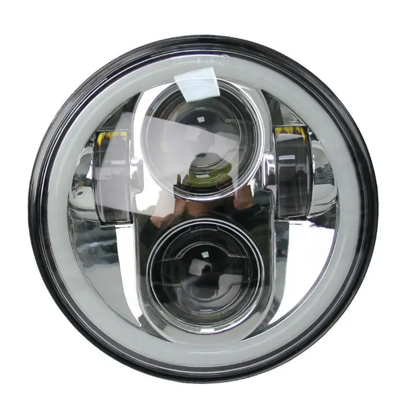 5 75 &quot5 3/4 дюйма светодиодный налобный фонарь с Halo Angel Eye дюймов для мотоцикла ཅ