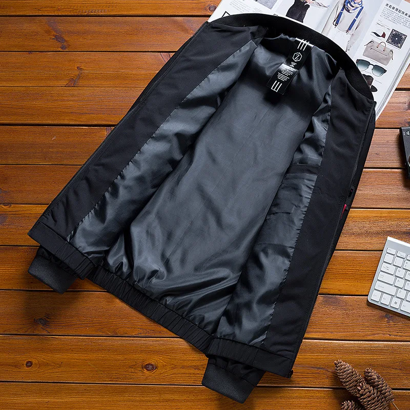 Solid Color Jacket Men Streetwear Coat Casual Hip Hop Pilot Jacket 2019 Fashion Spring Baseball Jackets for Men Black Navy HW275