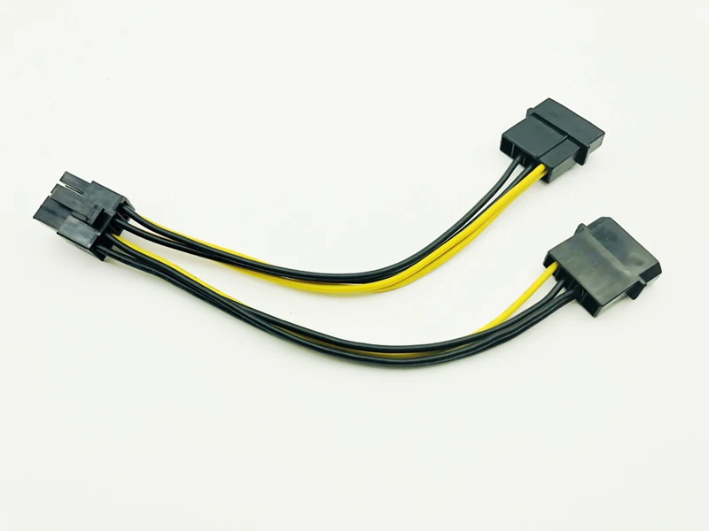 Durable Dual 4P to 8P Graphics Card Power Cable Dual 4Pin to 8Pin Video Card Power Supply D Port Graphics Card Cables for Mining