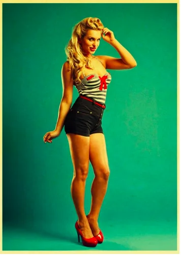 Винтажный WW II сексуальный Pin Up Girl Классический Холст Картина винтажная стена
