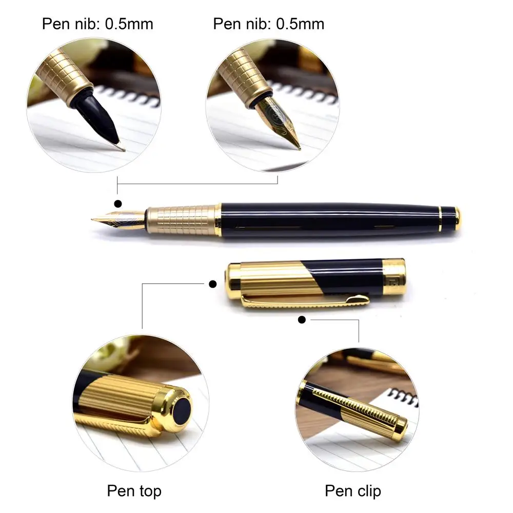 Guoyi Q8 ретро ручка с золотыми чернилами 0,5 мм перо для обучения, офиса, школы, канцелярские принадлежности, Подарочная роскошная ручка для отеля, деловая ручка для письма