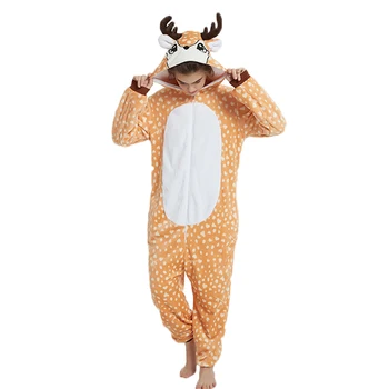

Wholesale Kigurumi Adult Pajamas Unisex Men Women Winter Animal Cat Flannel Sleepwear Female Cute Cartoon Pyjama