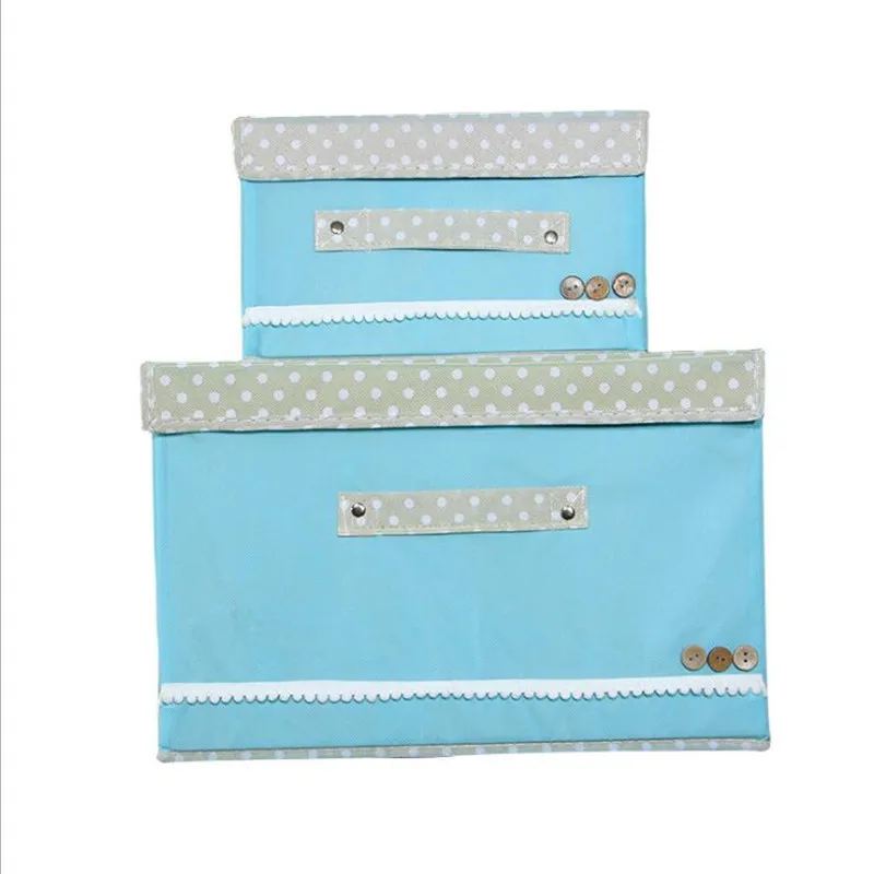 

2pcs/set Multifunction Foldable Covered Storage Box waterproof Organizer Clothing Underwear Finishing Wardrobe Container