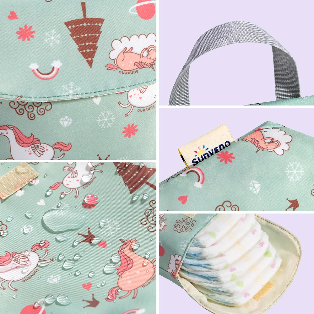  Sunveno Multifunctional Baby Diaper Organizer Reusable Waterproof Fashion Prints Wet/Dry Bag Mummy  - 32974439356