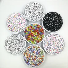 200 шт 7 мм, плоские круглые Алфавит акрил сердца русского Письмо бисер ювелирные изделия для подвесок делает DIY аксессуары случайный смешанный