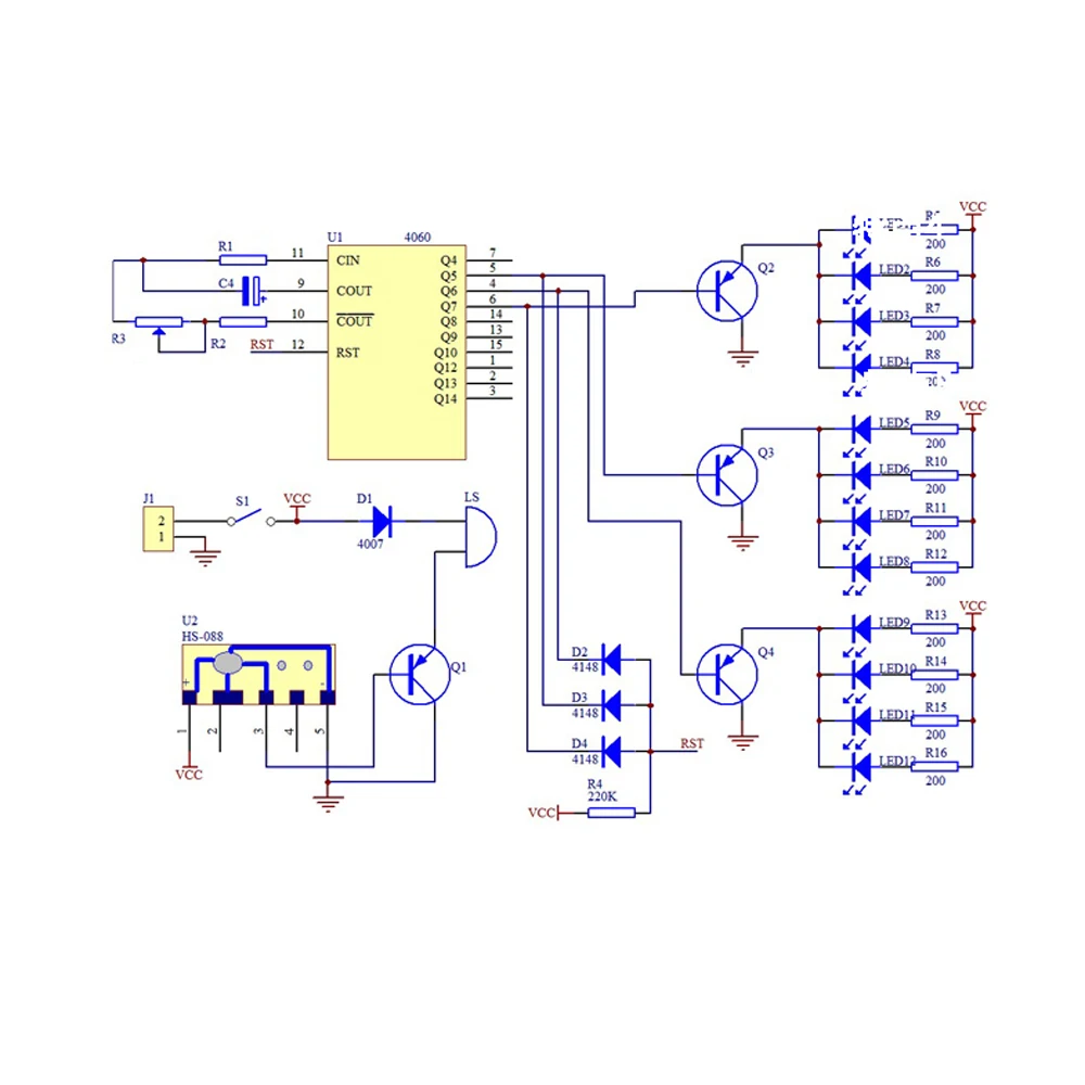 DC 5V DIY Kit светодиодный модуль для прослушивания музыки с мигающим модулем