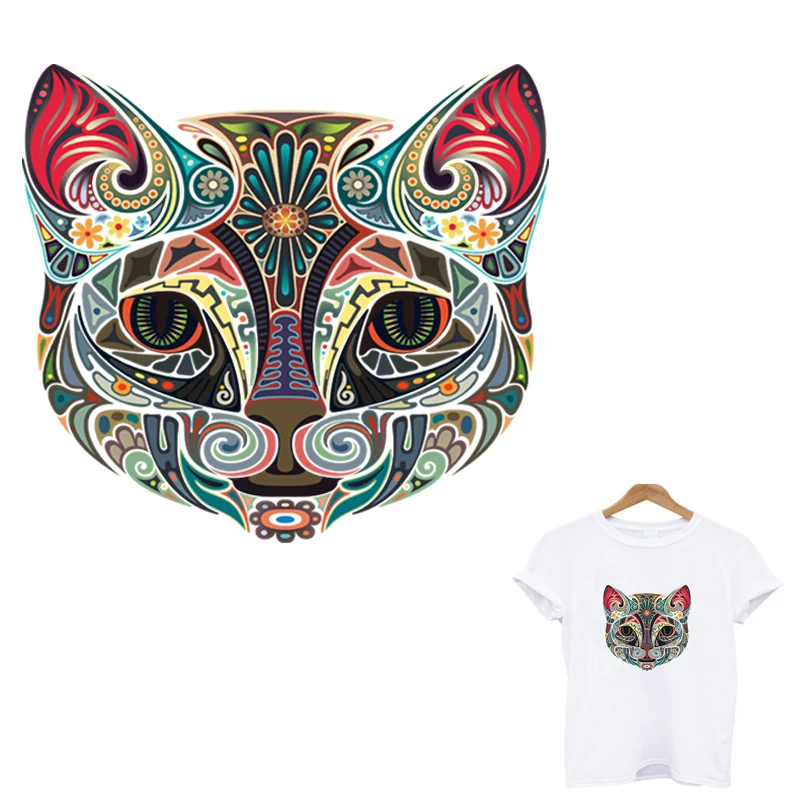 

Hot cat patch stripe iron on patches for clothing thermo-stickers stripes for clothes application of one anothe applique t-shirt