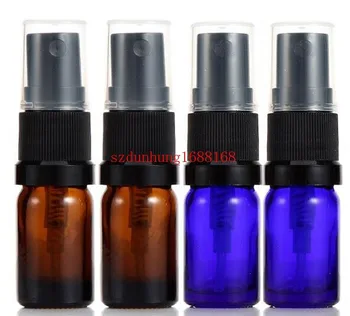 

Free Shipping Thick 5ml Empty Blue/Amber Atomizer Glass bottle Fine Mist Spray Refillable for Perfume Aromatherapy Essential Oil
